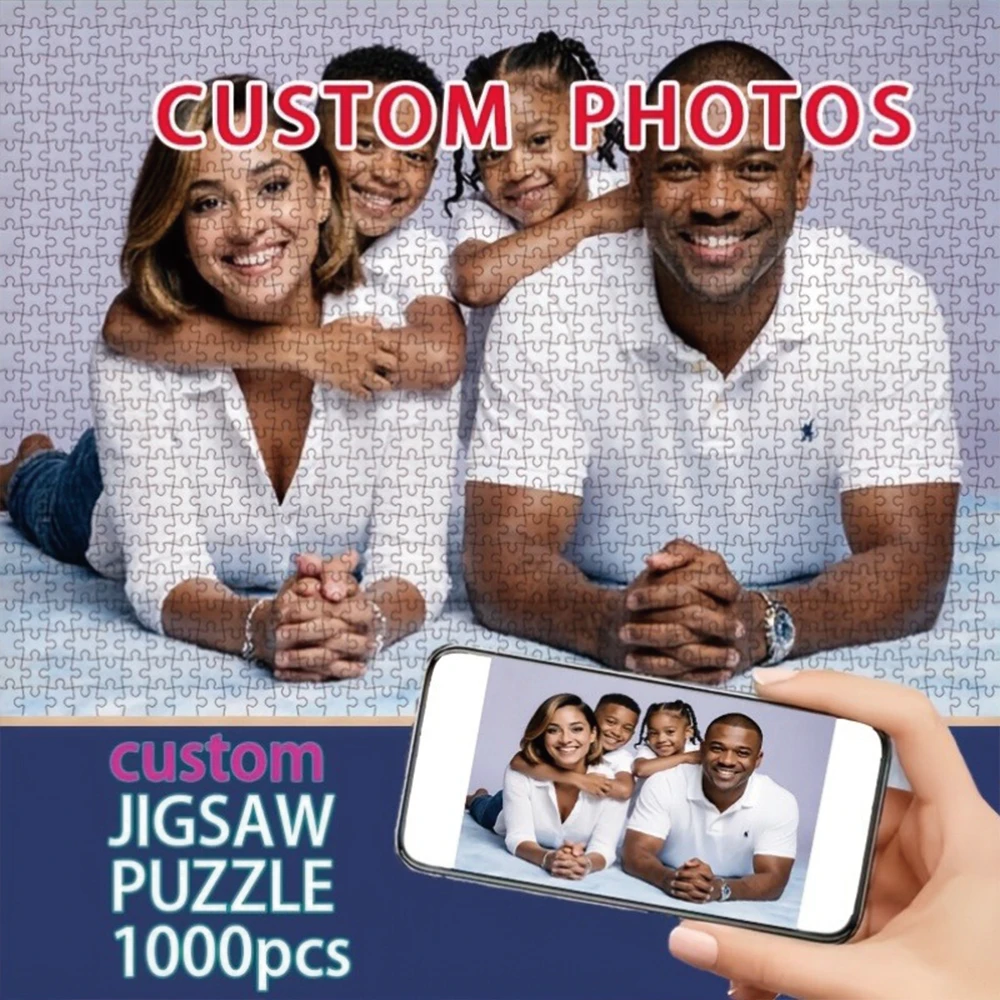 35/300/500/1025 Stück Personalisiertes Foto-Puzzle mit Familienfotos für Einweihungsfeier, Schlafzimmer/Wohnzimmer, zum Kindertag