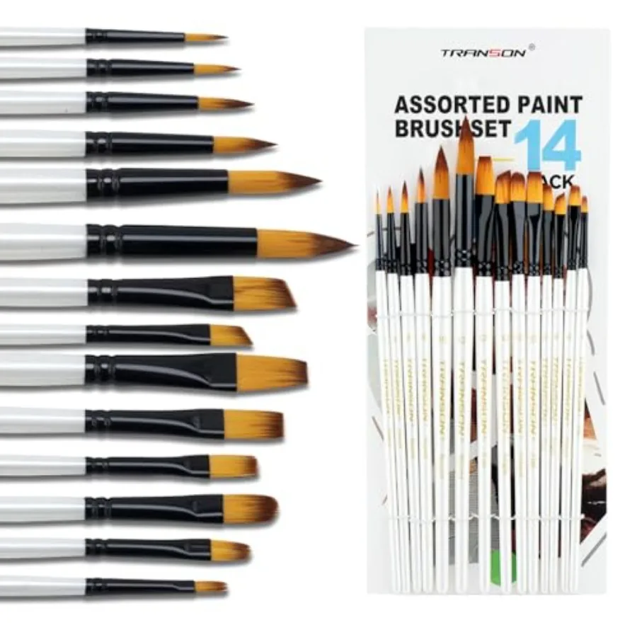 

14pcs Art Painting Brush Set for Acrylic, Watercolor, Gouache, Oil and Hobby Painting Color