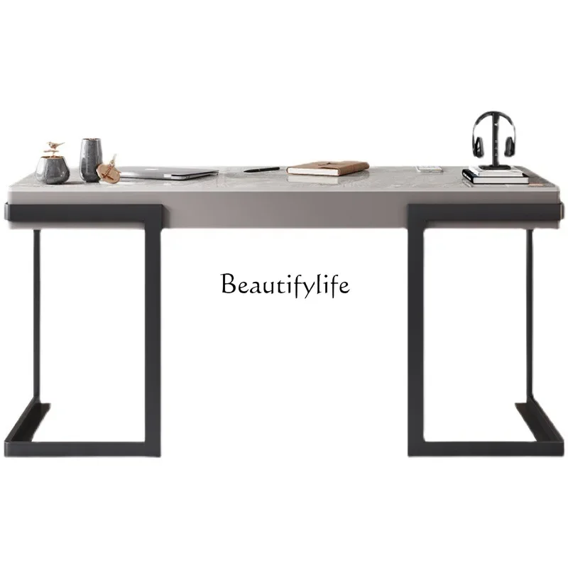 

LXИтальянский минималистичный стол из каменной плиты, учебный светильник, роскошный компьютерный стол, современная простотаSSS