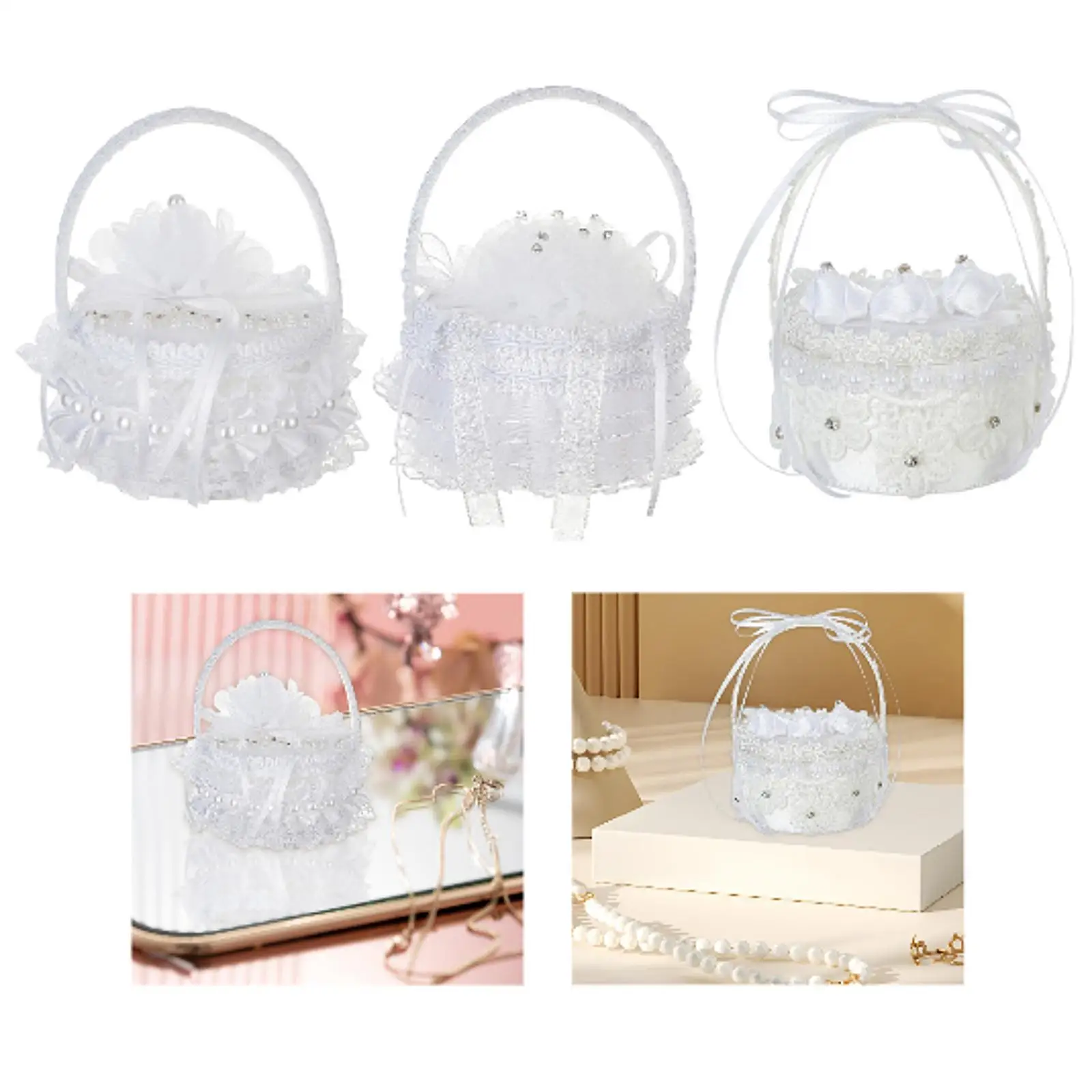 Wedding Ring Box, Mini Flower Basket Ring Container, Decorative Engagement Ring Holder Box, Jewelry Storage Box for Party