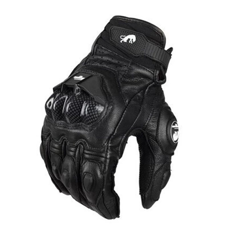 Furygan AFS-6 Motorcycle Leather Gloves Carbon Fiber Protective Gloves Men Motocross Motorbike Glove Racing Riding Gloves Black