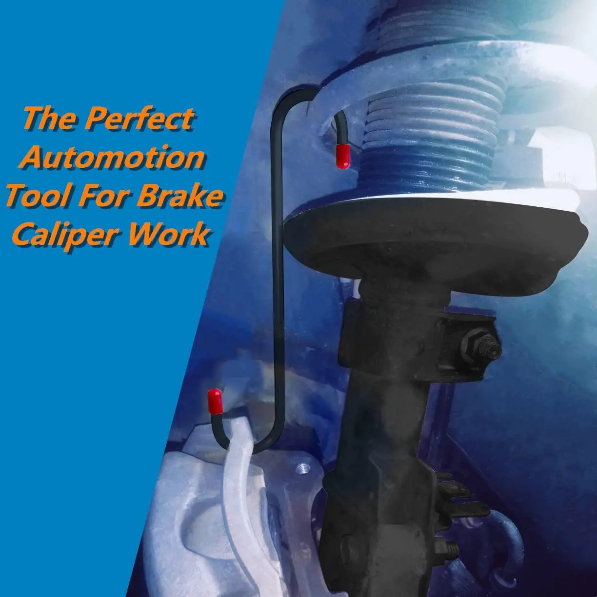 ハンガーフック付きオートブレーキキャリパーツール、レッドチップ - 男性、お父さんへの車修理ギフト