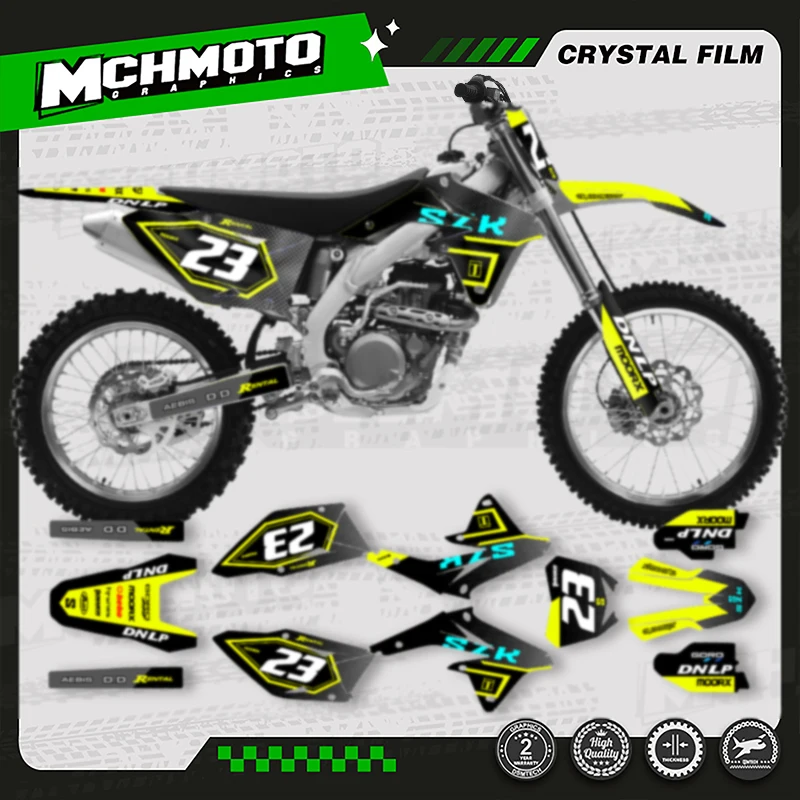 

MCHMFG For SUZUKI RMZ450 RMZ 450 2008 2009 2010 2011 2012-2017 MOTO Custom Team Motorcycle Graphics Background Decal Stickers