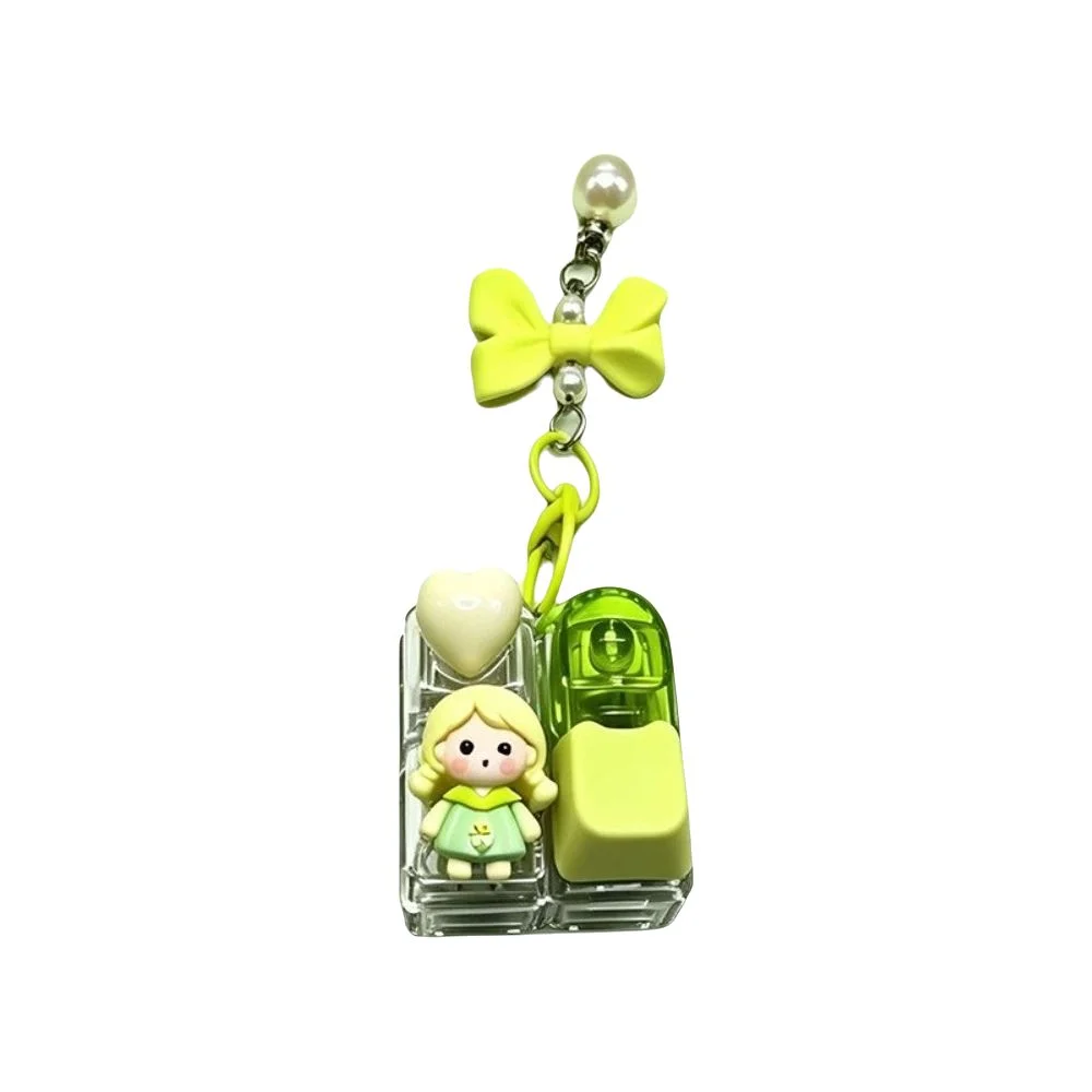 Pressable Buttons Fidget Button Keychain Stress Relief Cute Doll Figurine Button Squeeze Keychain Keyboard Style