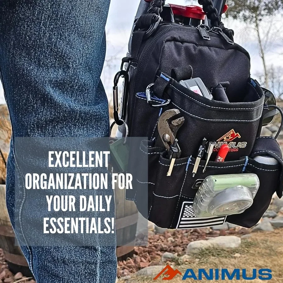 منظم حقيبة الأدوات المغناطيسية اليد الثالثة - حقيبة أدوات مدعومة بالمعدن لفنينيي الميكانيكا الكهربائيين - أسود مع مغناطيس