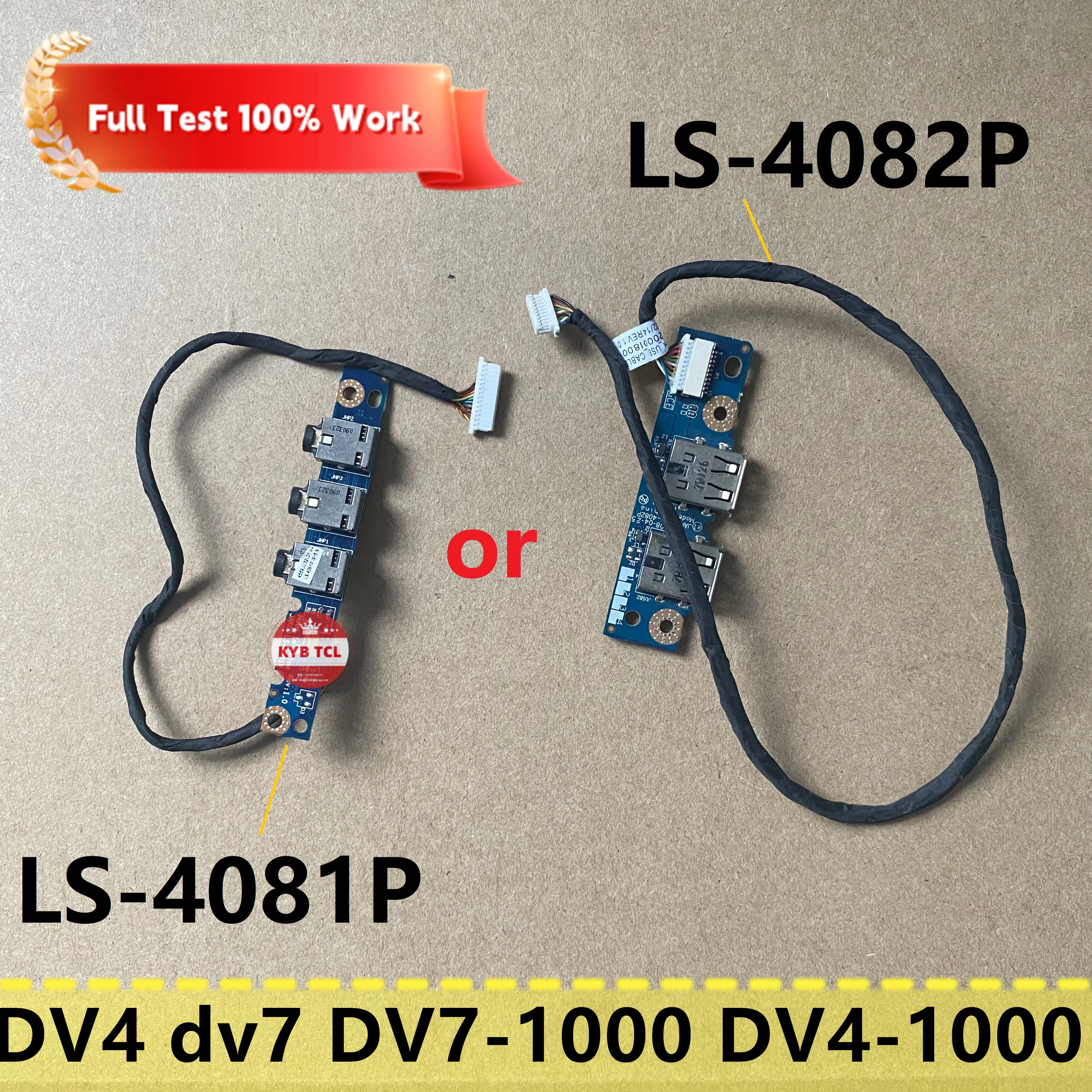 For HP Pavilion dv7-1000 1202ef DV7 DV4 DV4-1000 Laptop Audio Ports Circuit Board OR Dual USB Board Or Cable LS-4082P LS-4081P