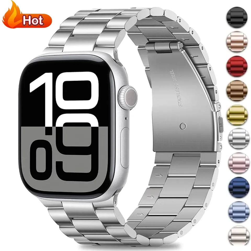 Stainless Steel Strap for Apple Watch Ultra 3/2 Band 46mm 49mm 40mm 44mm 42mm 41mm 45mm Bracelet IWatch Series 11 10 9 8 7 SE 6 - Detail Angle #03