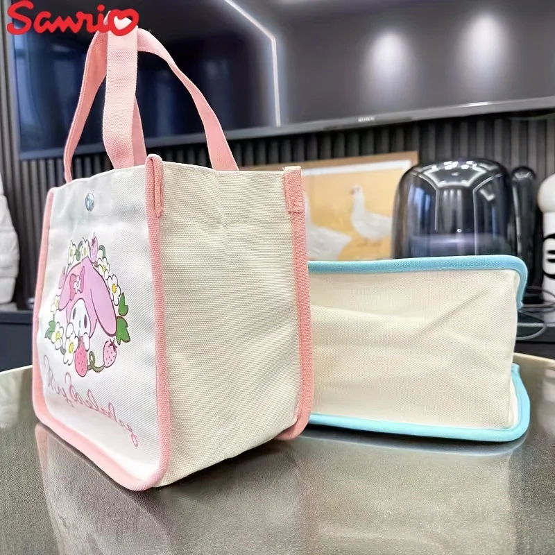 1pc My Melody Canvas Tote Bag - Stylish, Durable, and Spacious Carry Bag with Adorable Character Design, Perfect for School