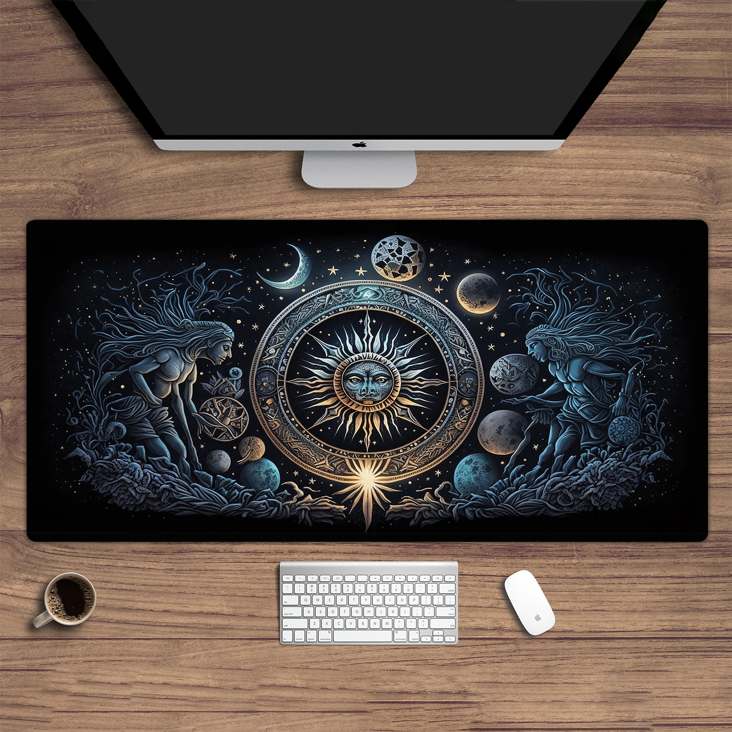 Large Astrology Mouse Pad XL Gamer Desk Pad Gothic Desk Pad Dark Mori Desk Pad Dark College Desk Pad Celestial Desk Pad