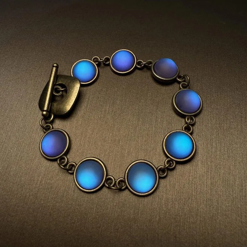 Vintage European Blue Bracelet For Women, Heavy Craftsmanship Unique Elegant Fashion Personality Versatile Jewelry Gift