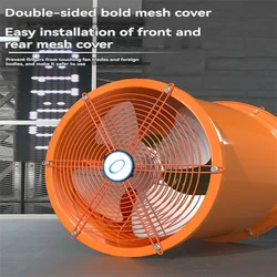 220v High Speed 8/10/12 Inch Axial Flow Fan Powerful Mute Exhaust Fan Industrial Duct Ventilation Circular Exhaust Exhaust Fan