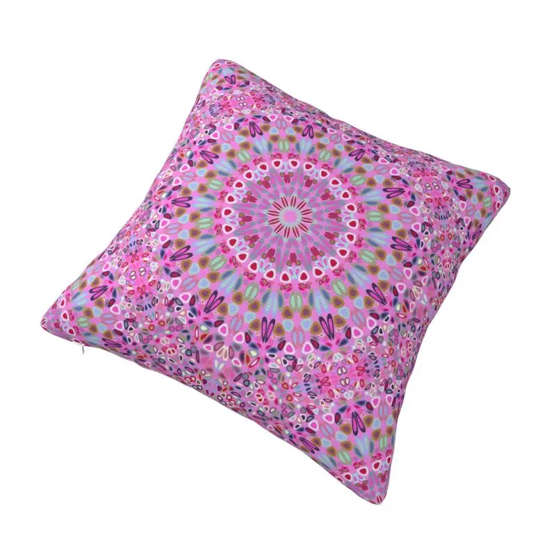 Custom Floral Mandala Cushion Cover 40x40cm Polyester Buddhism Aum Yoga Meditation Throw Pillow Case for Car Square Pillowcase