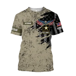 The Latest US Marine Corps Suit Soldier Camouflage 3D Printed Street Summer Casual Fashion Men Short Sleeved Round Neck T-shirt