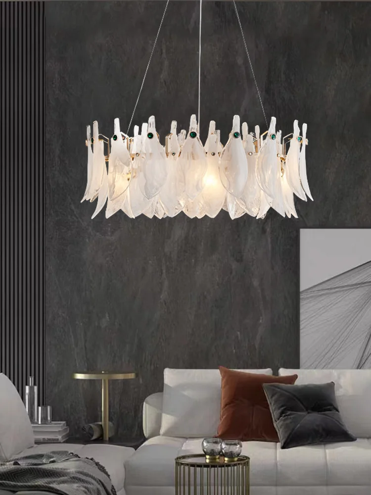 

Lamparas Colgantes Para Techo Chandelier Cloud Mist Glass G9 Light Source New Style Luxury Home Appliance Lampara Decoration