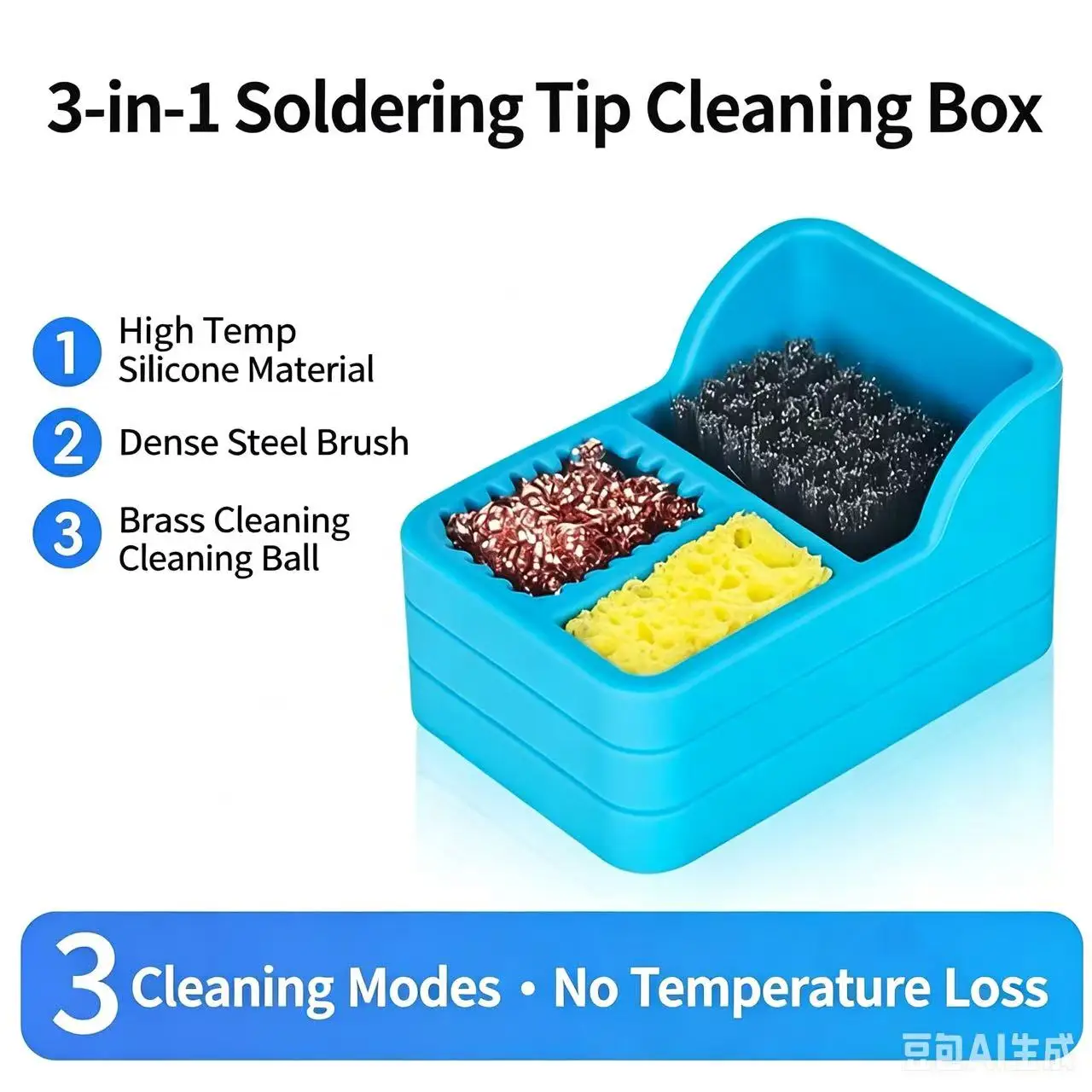 High Density Cleaning Steel Brush with Silicon Holder Tool Solder Tip Cleaner Solder Sponge Copper Sponge for Soldering Iron Tip