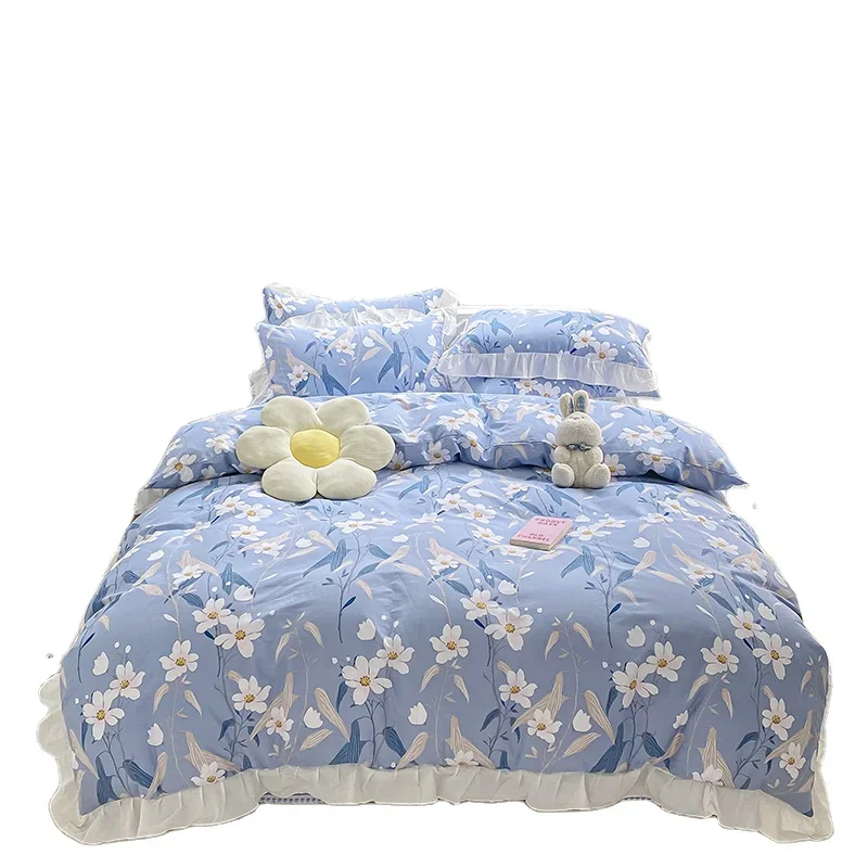 

2024 New All Cotton Four-piece Set Printed Four-piece Set Simple Fashion Bedding Set