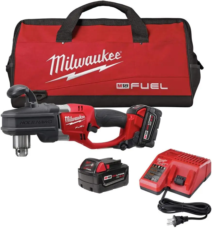 Milwaukee Electric Tool 2708-22 M18 FUEL HOLE HAWG Brushless Right Angle Drill Kit, 18 V, Lithium-Ion, 1/2