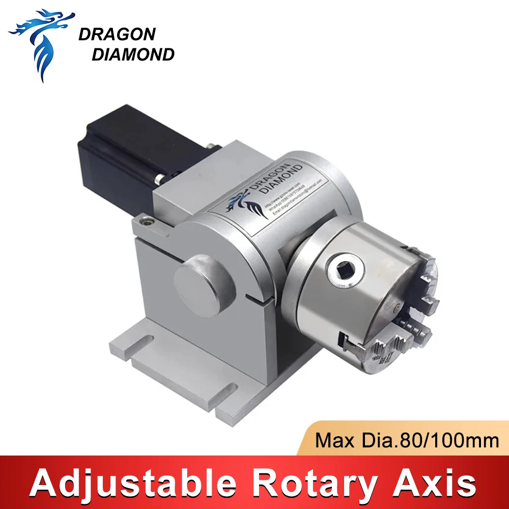 Max Dia.100mm Laser Rotary Engraving Attachment with Chucks For Fiber Laser Marking Machine