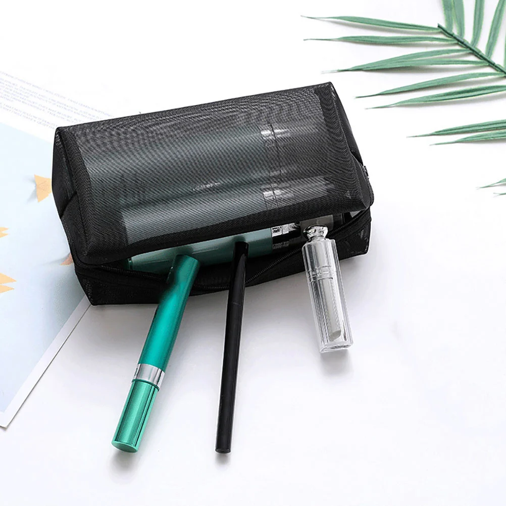 

3Pcs Storage Bag Mesh Makeup Pouch Travel Toiletry Organizer Lightweight Large Capacity Portable Mesh Bag