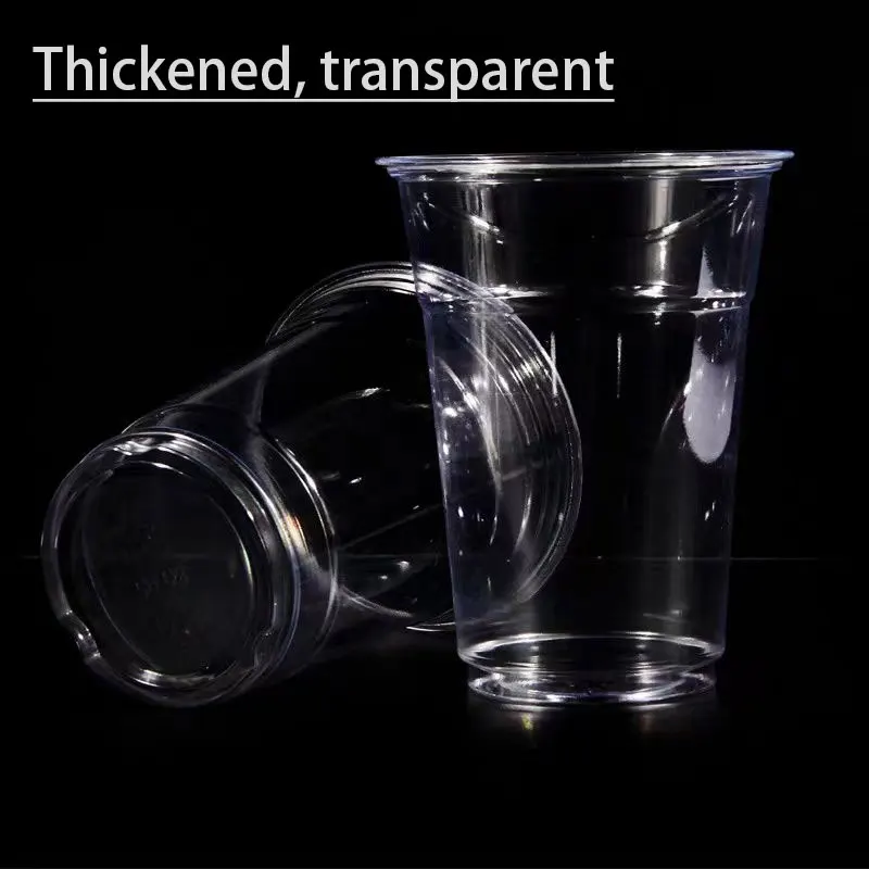 100 قطعة 12 أونصة 360 مللي ، 14 أونصة 400 مللي أكواب بلاستيكية شفافة PET ، فناجين قهوة للاستعمال مرة واحدة ، كوب عصير ، كوب مشروبات ، أكواب ثلج ، كوب لاتيه #2