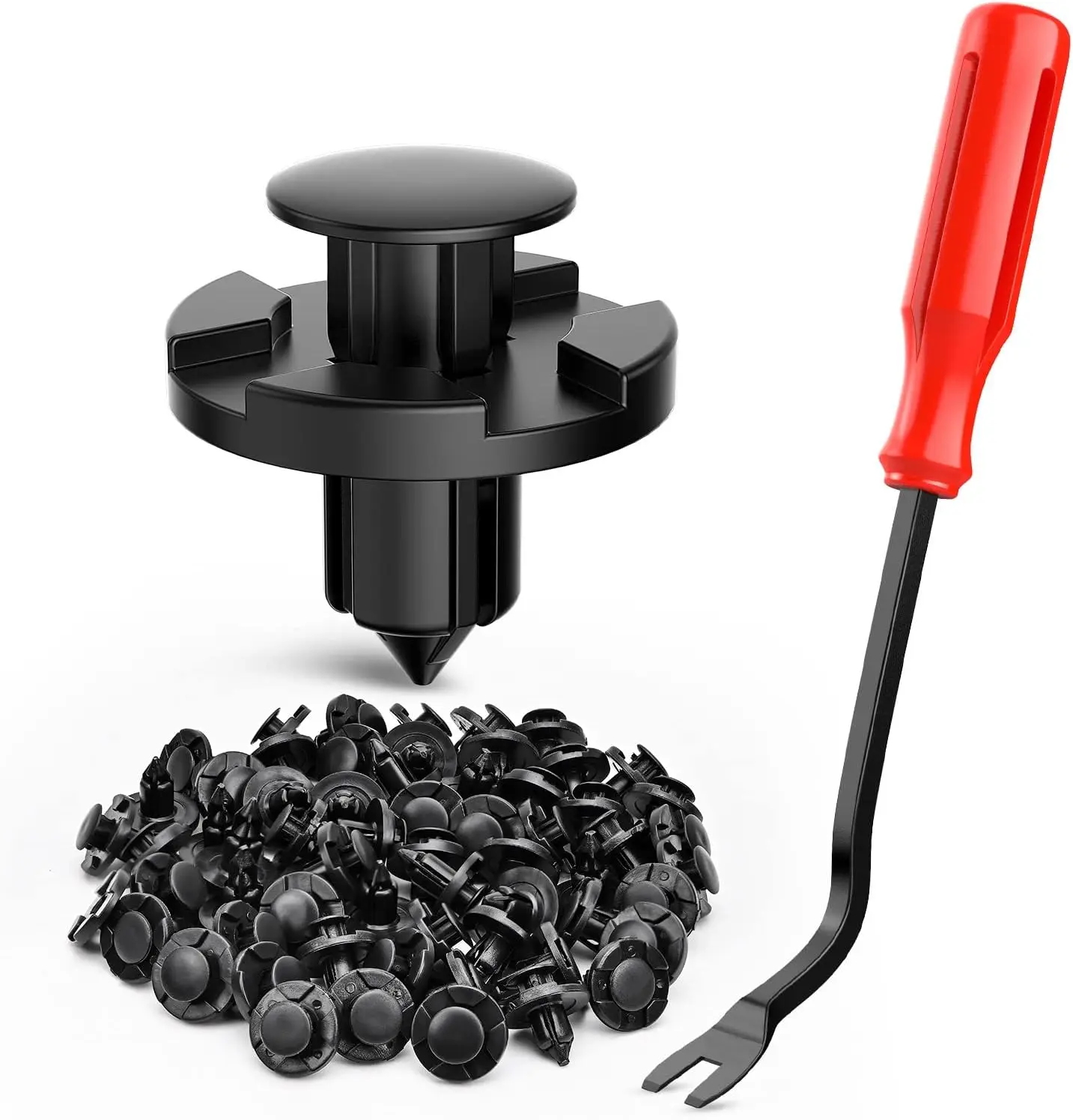 

100PCS Nylon Bumper Rivet Fender Clips for Nissan Honda GM Ford with 1PC Bonus Fastener Remover