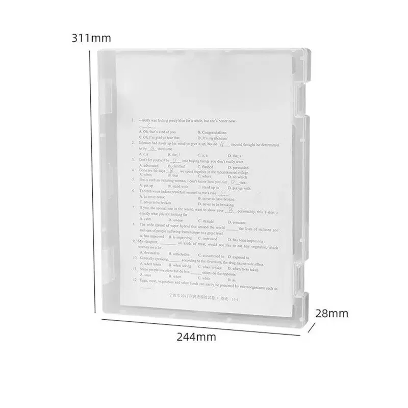 Kotak Penyimpanan File A4 Folder File Plastik Transparan Organizer File Kertas Plastik Bening Kotak Dokumen Penyimpanan Tebal Folder Tahan Lama