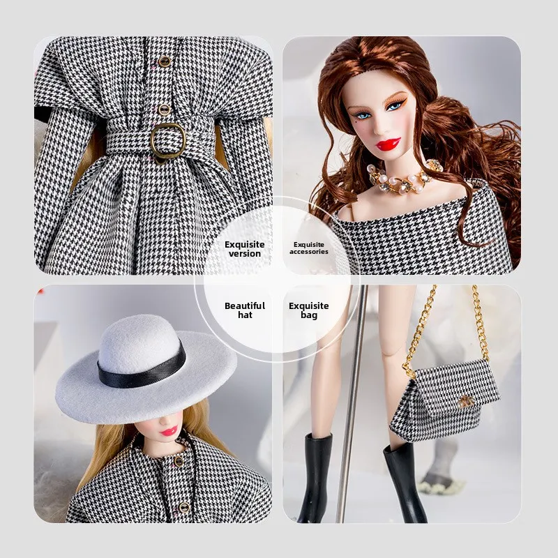 Xianxian boneca roupas terno 1/6 anime bjd supermodelo boneca roupas acessórios moda clássico trench coat menina diy brinquedos coletor