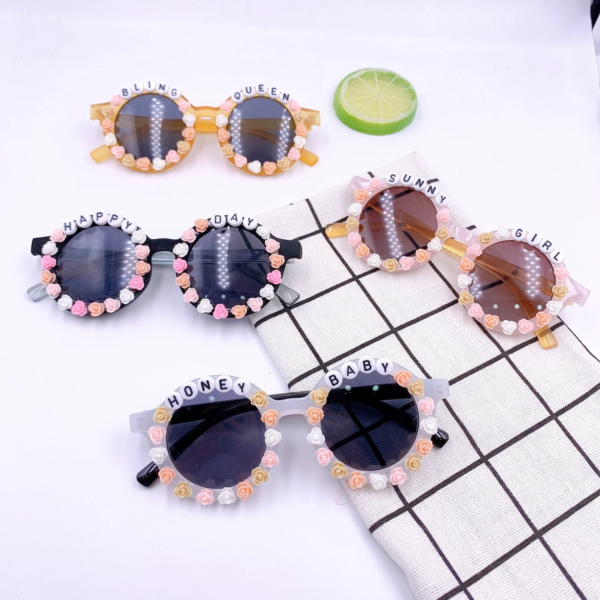 

DIY Children's Sunglasses New sticky letter cute personality children's sunglasses Fashion Street Photo cool glasses sunglasses