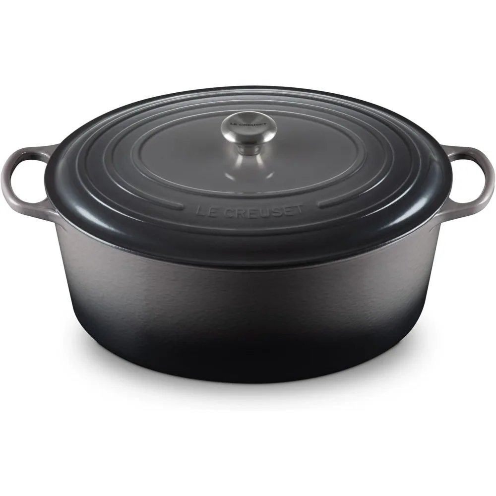 Enameled Cast Iron  Oval Dutch Oven, 15.5 qt., Oyster