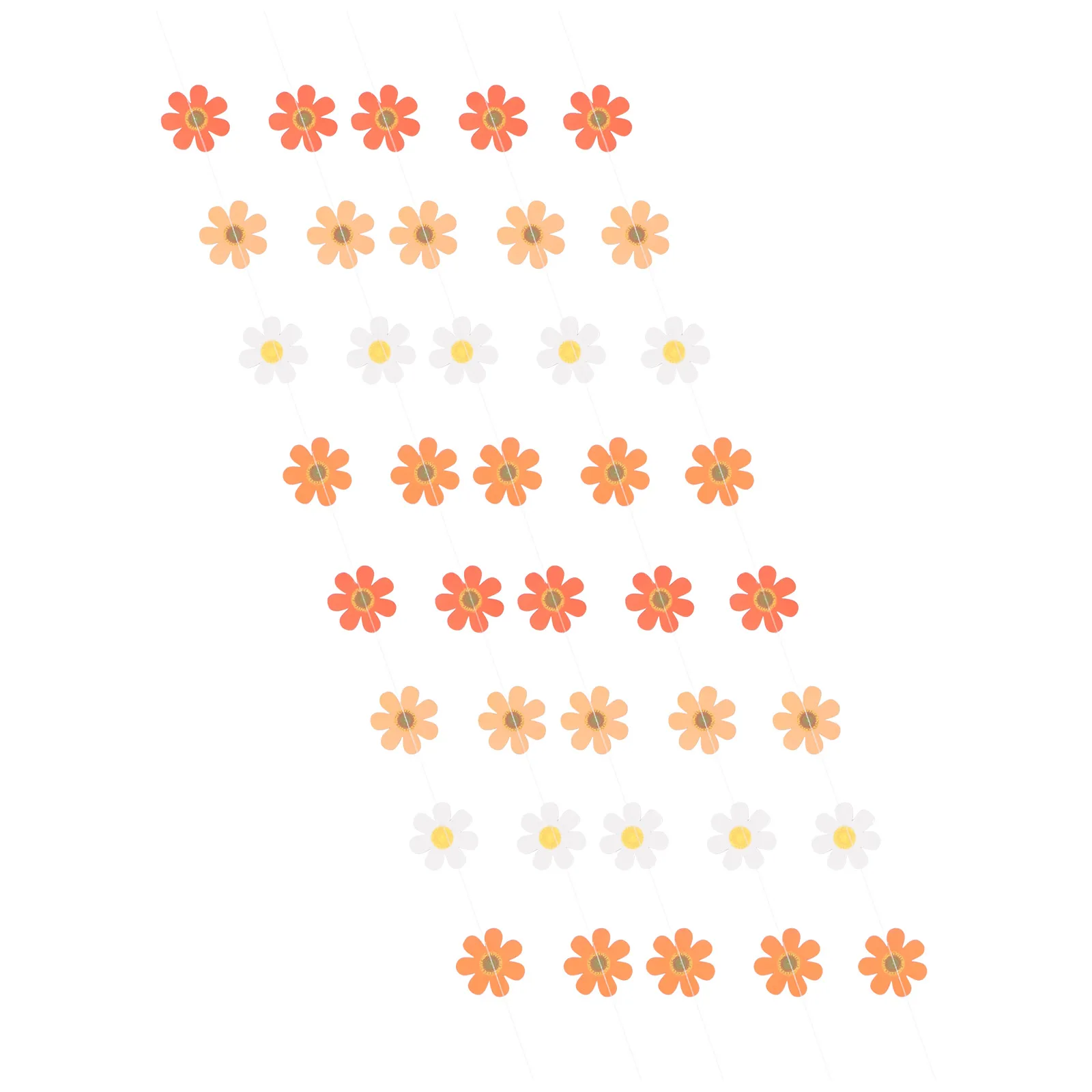 

5 Strands Daisy Garland Flower Banner Party Decorations Birthday Hanging Bunting Window Decor Supplies For Anniversary