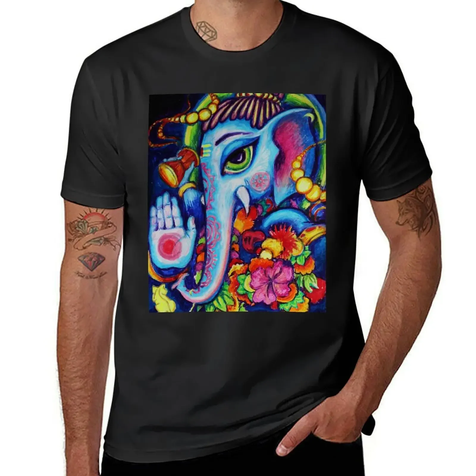 Lord Ganesha T-Shirt blanks man t shirt black t shirts for men