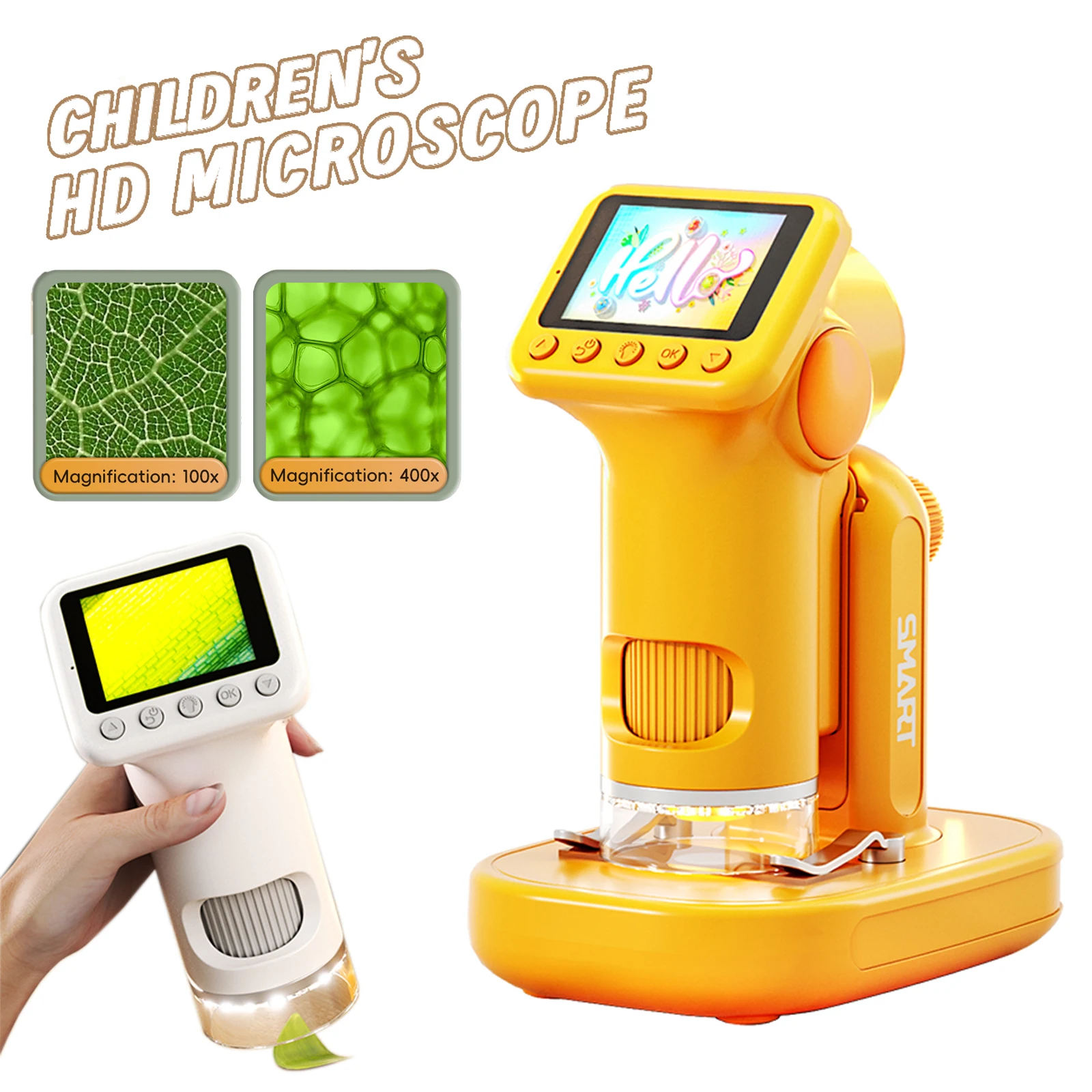 1600X Handheld Microscope 2 Inch Screen Magnifier Lens Mini Portable Electronic Microscopes Support Camera Photoes P02 Toys Gift