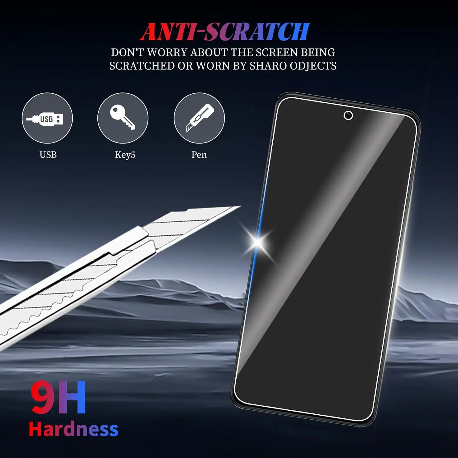 Privacy Tempered Glass Screen Protector for Xiaomi POCO X6/X6 Pro 5G, 2-Pack 9H Hardness with Anti-Glare & Fingerprints Resistan view 3