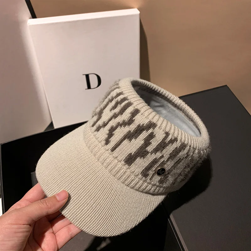 Winter Hat Women Zebra Pattern Beanie Hat Autumn Winter Fashion Plush Thickened Warm Casual Empty Top Hat Luxury Hats for Women