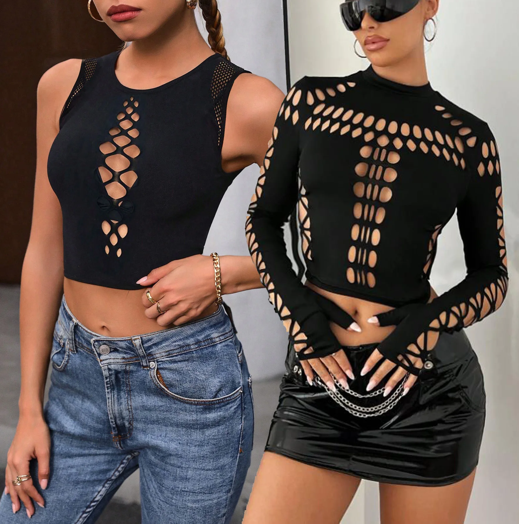 HOT Women\'s sexy see through hollow vest transparent super shorts.elastic mesh playsuit  bodysuit romper ropa de mujer romper