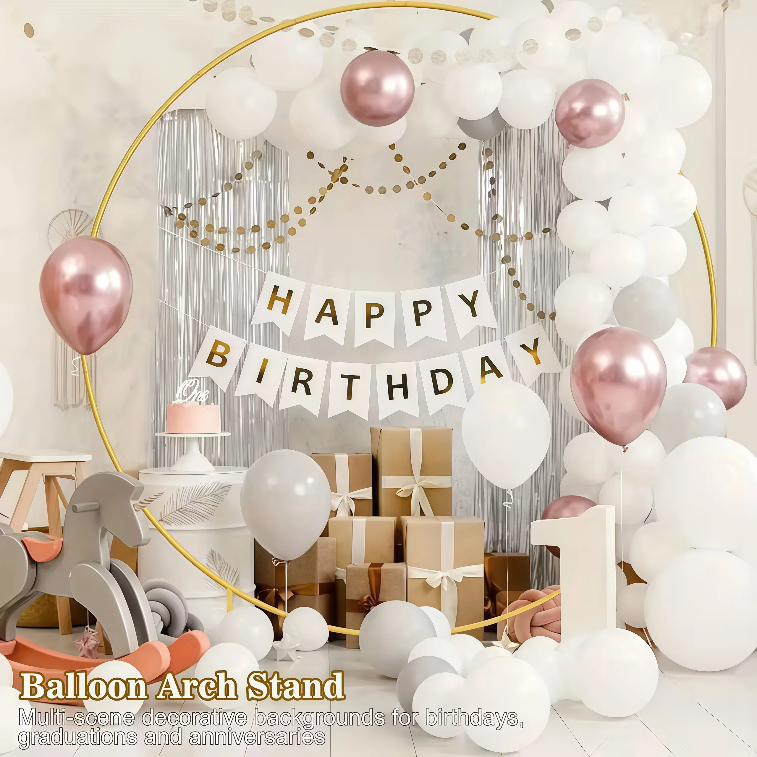 

Круглый арковый кронштейн, специально разработанный для теплых случаев, таких как свадьбы, дни рождения, выпускных церемоний.