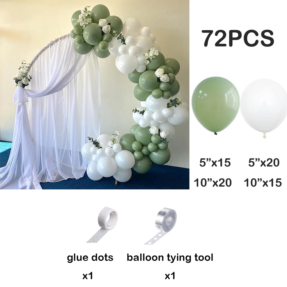 Avocado Green Balloons Garland Arch Kit White Green Globos  Wedding Anniversary Bride Shower Birthday Party Balloon Decoration