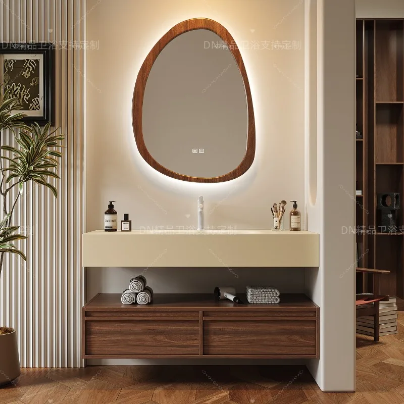 

Design Wooden Bathroom Cabinet Waterproof Unique Luxury Display Bathroom Mirror Cabinet Shelf Storage Mobile Da Bagno Furniture
