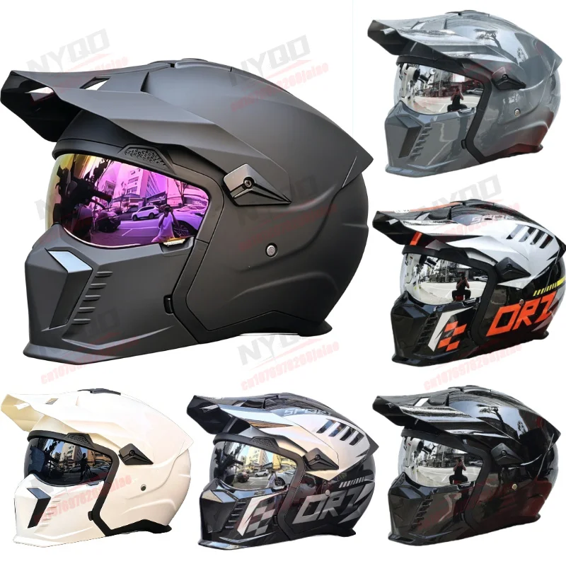 new-motorcycle-helmet-high-quality-men's-and-women's-four-season-vintage-multifunctional-combination-full-helmet