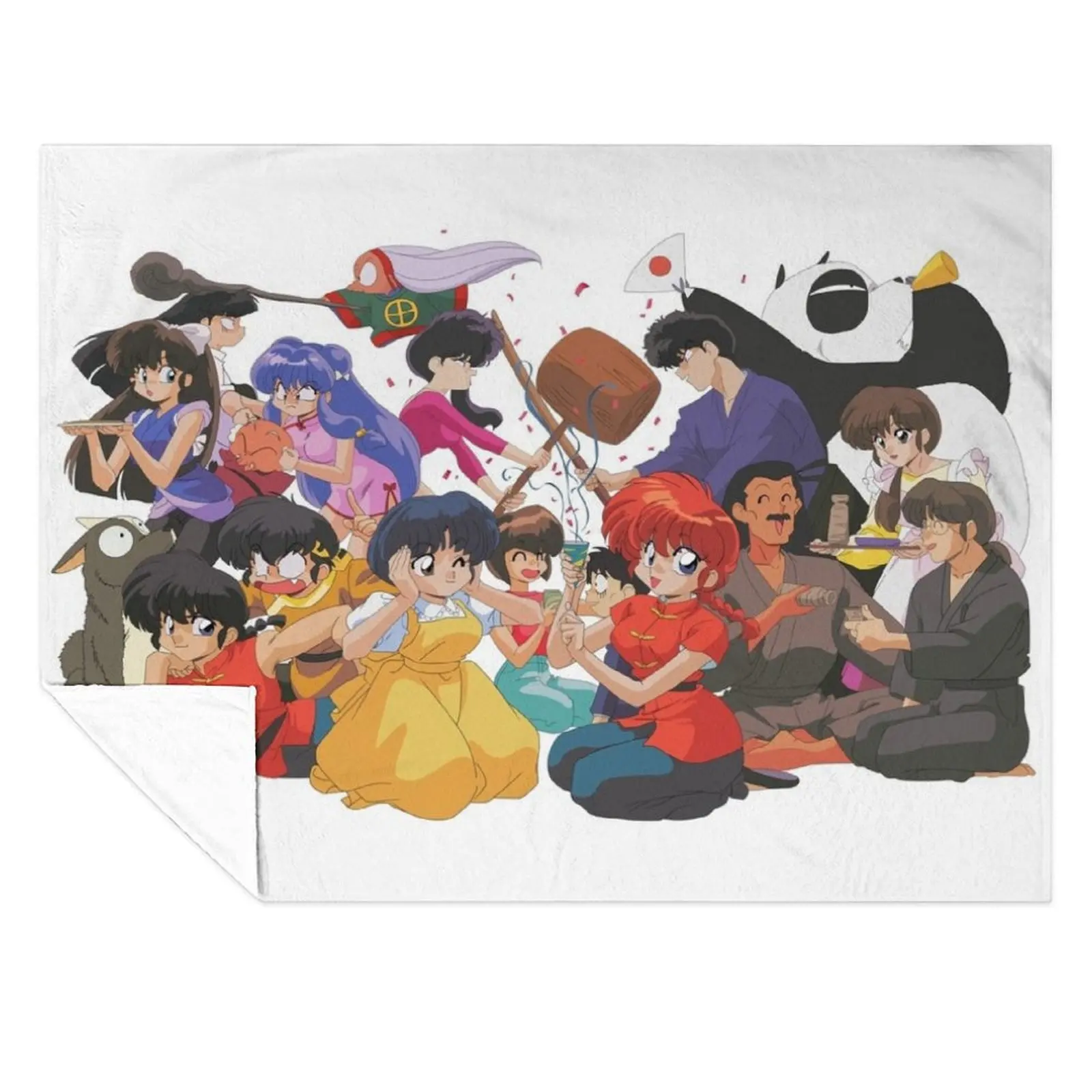 

Ranma Throw Blanket Plaid Sofa Multi-Purpose Baby Blankets
