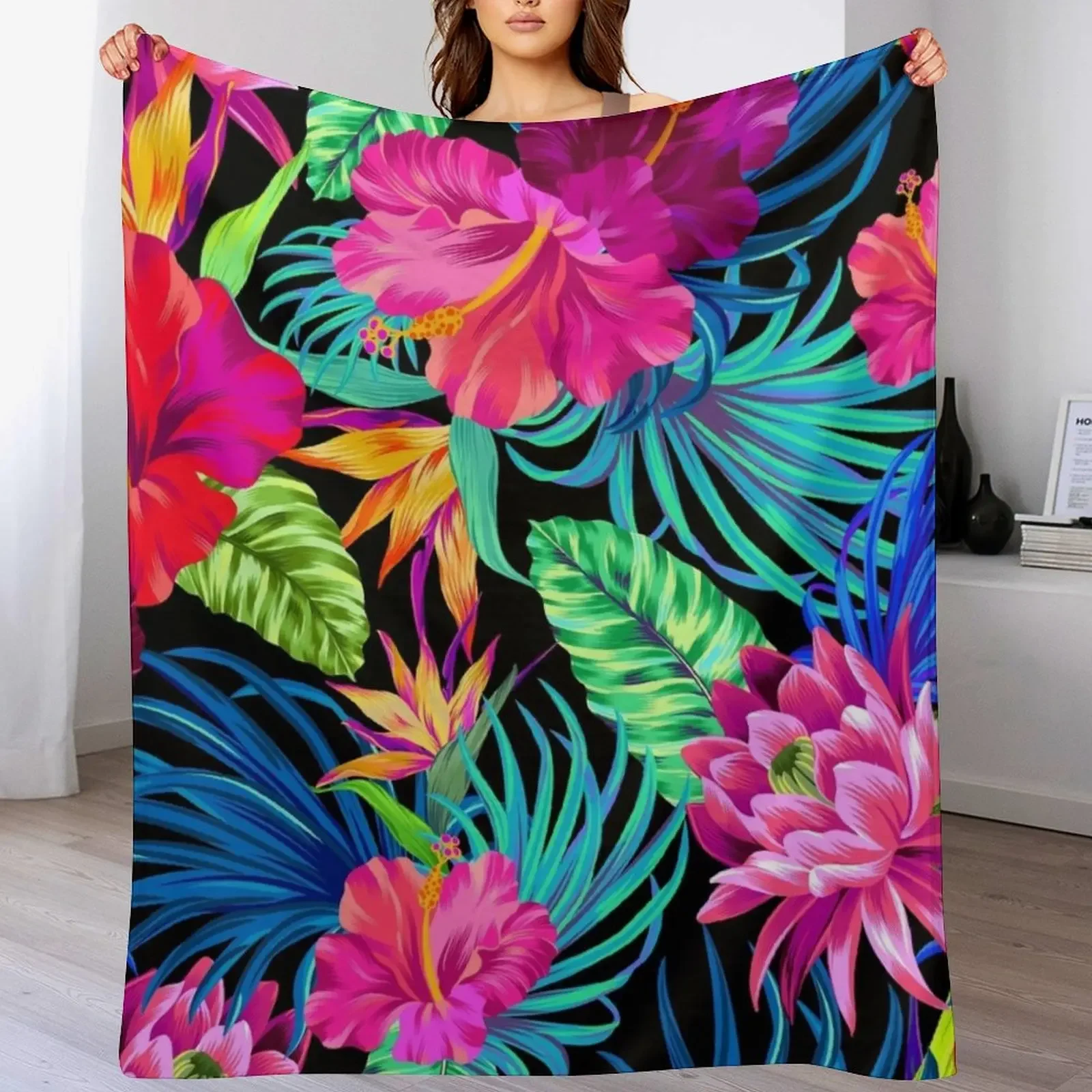 

Drive You Mad Hibiscus Pattern Throw Blanket Shaggy Comforter blankets ands Blankets