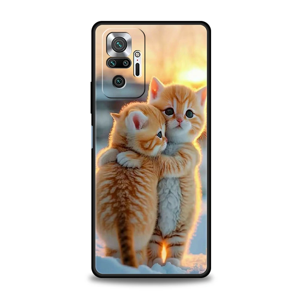 Kiss Cat Cute Kitten Phone Case Cover for Redmi Note 12 10 11 Pro Plus 7 8 8T 9S 9 K40 K50 Gaming 9A 9C Pro Plus Soft Shell Bags