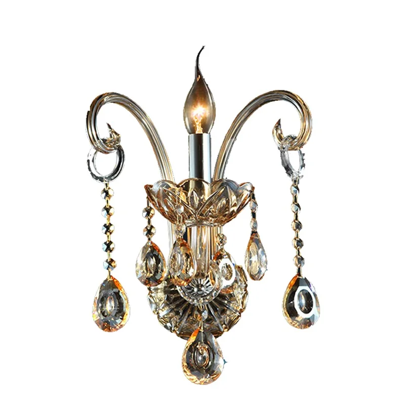 BERTH Indoor Wall Lamps Crystal Fixtures LED European Candle Light Classical for Home Bed Room Lamp