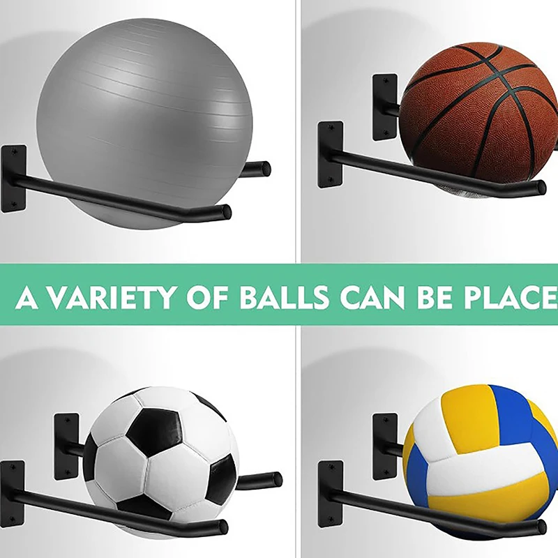 2Pcs Metal Ball Holder Exercise Ball Wall Rack For Gym Garage Studio Storage Yoga Ball For Yoga Ball/Stability Ball/Basketball