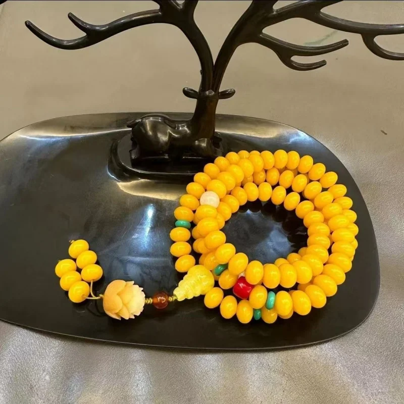 

Bodhi root108Weathering Yellow Bodhi Bracelet Yellow Chicken Grease Bodhi Seed Barrel Beads Lotus Ornament Bodhi Bracelet