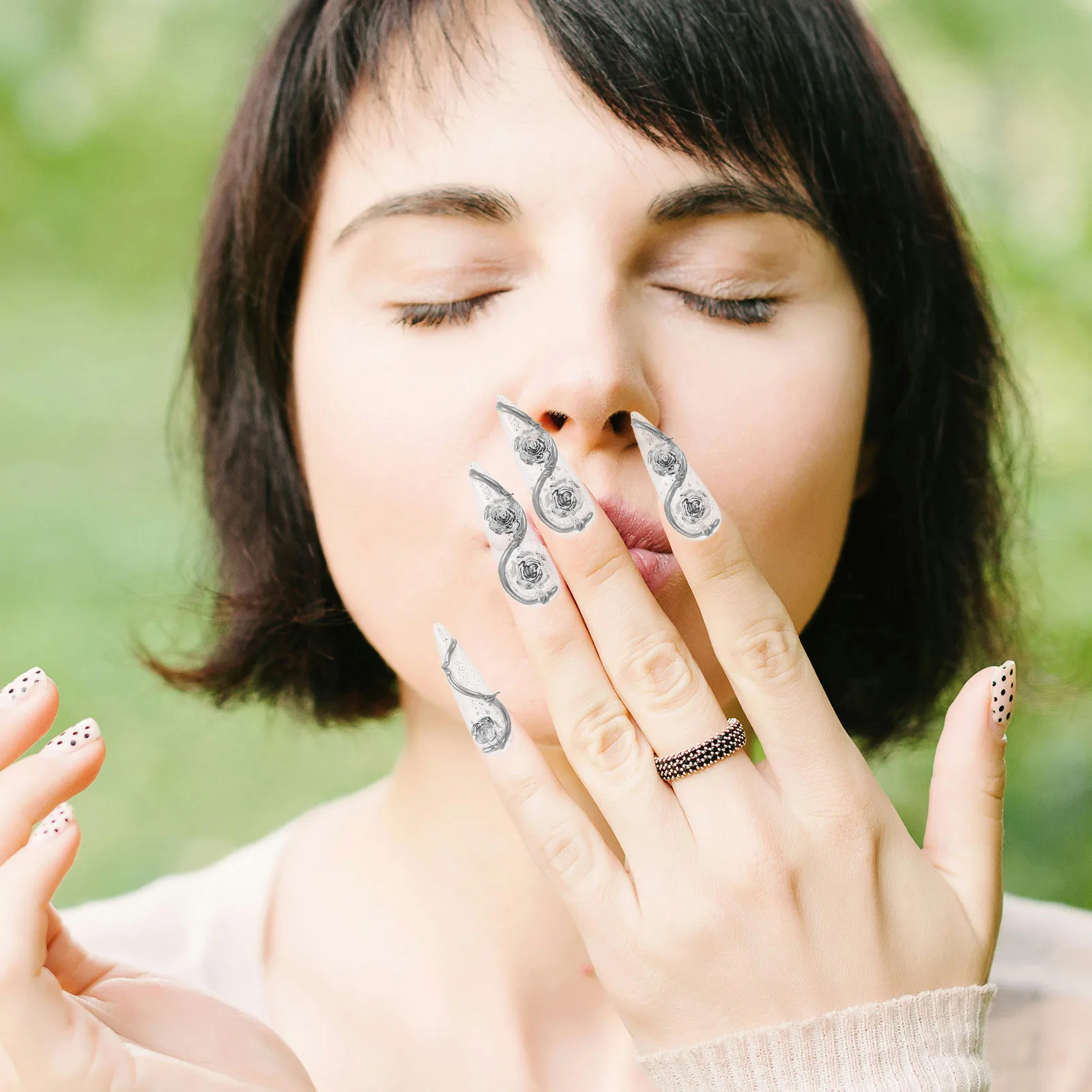 

10Pcs High Transparency on Nails DIY Manicure Full Cover Clear Stick on Nails for Women Nail Art Supplies