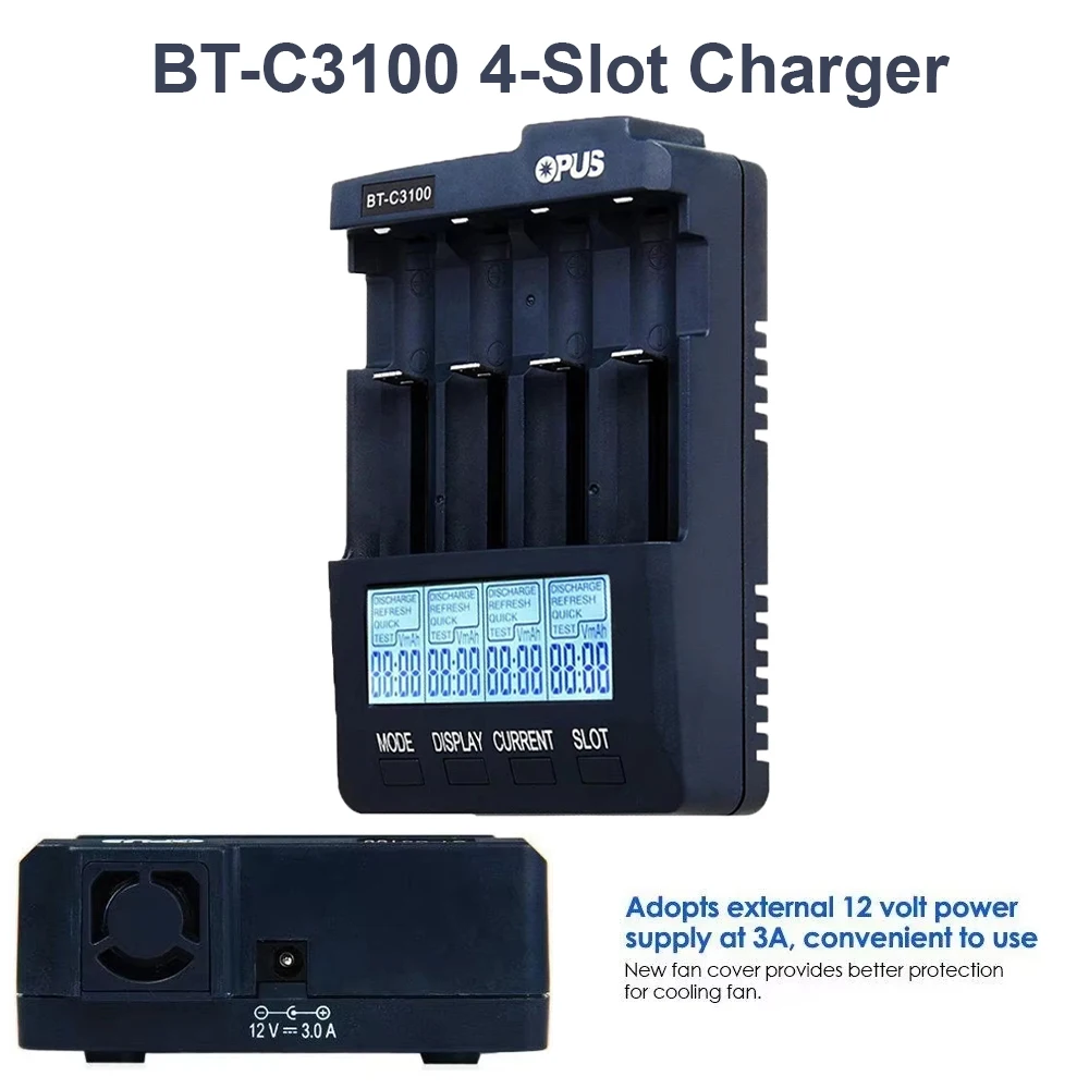 

OPUS BT-C3100 V2.2 Универсальное зарядное устройство с четырьмя слотами, умное зарядное устройство для аккумуляторной батареи, аксессуары и детали, новинка
