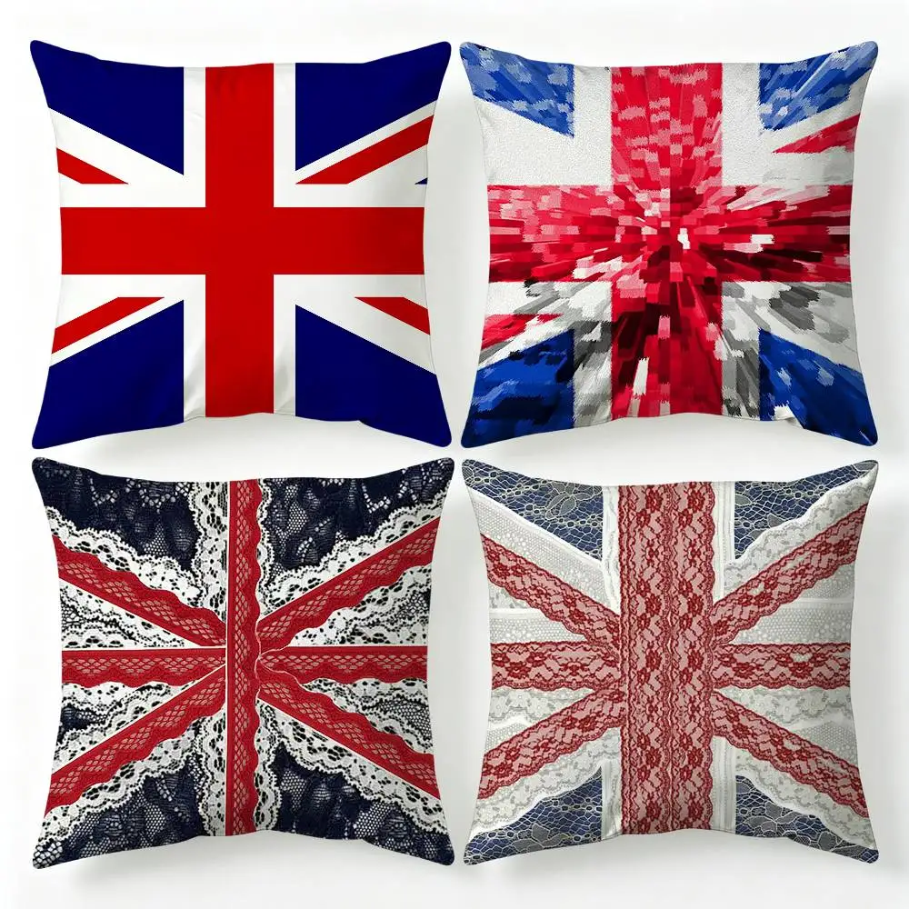 U-UK E-England Flag Pillow Cover Sofa Cushion Cover Home Room Decoration Children Gift