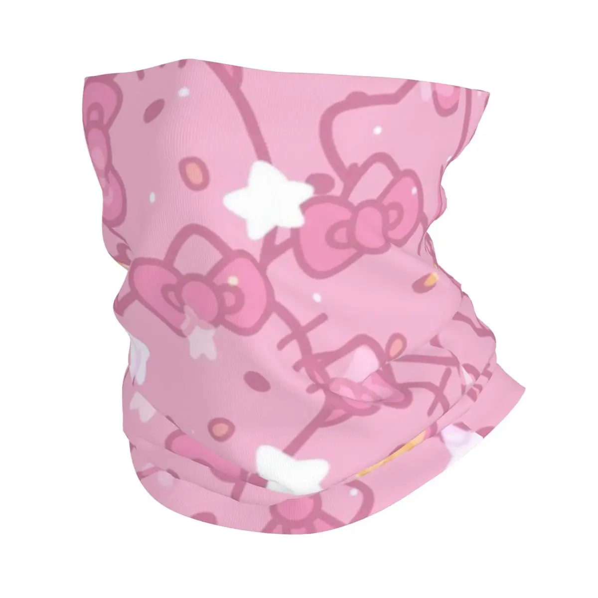 Custom Sanrio Kitty Hello Kitty Bandana Neck Gaiter UV Protection Face Scarf Cover Men Women Cartoon Headwear Tube Balaclava