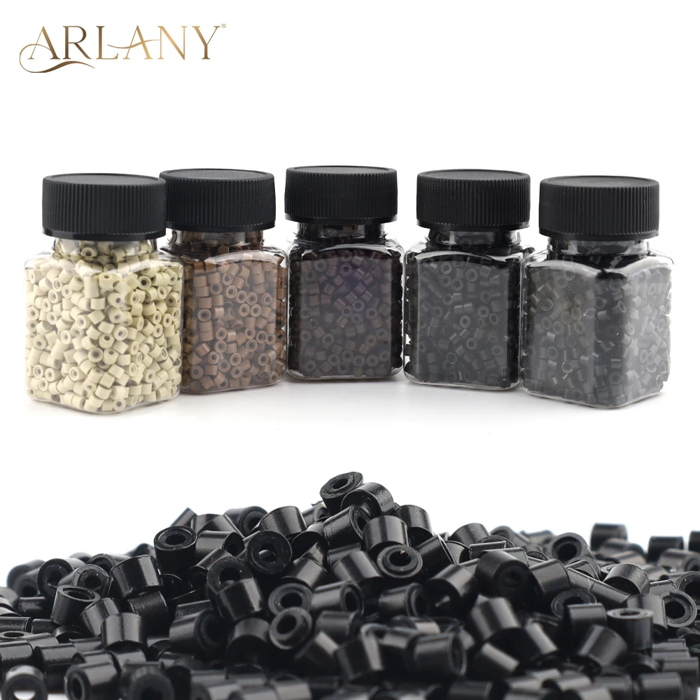 

ARLANY 1000Pcs Invisible Hair Extensions Beads 4mm Silicone Micro Beads Rings for Sewing Weft Extensions Feather Extensions